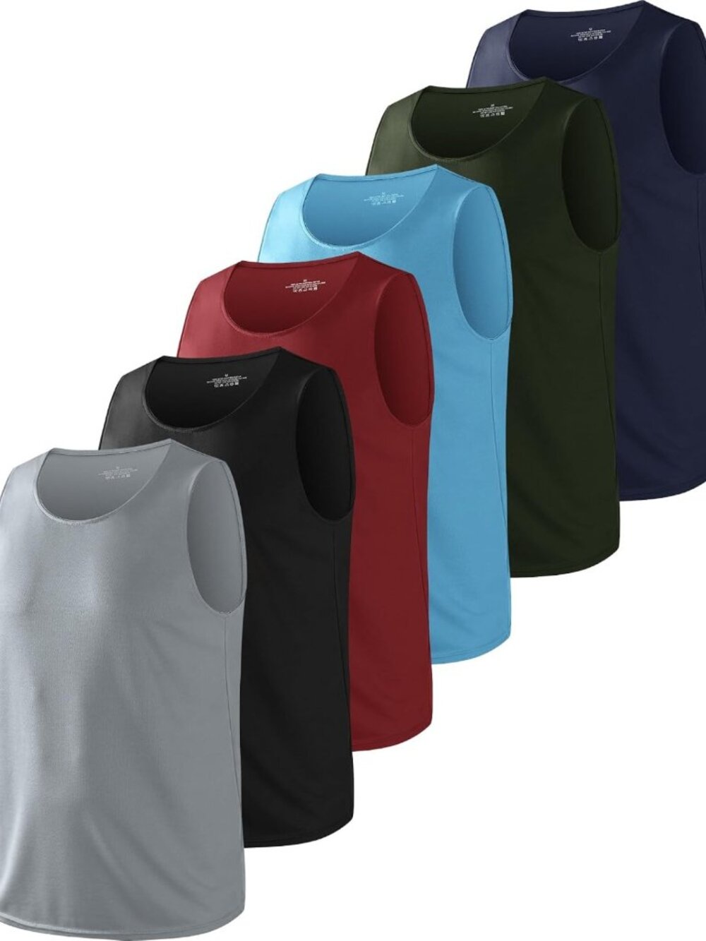 6 Pack Men's Athletic Workout Tank Tops - Muscle Gym Shirts for Fitness Training